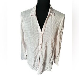 J. Jill Pink and White Striped Blouse